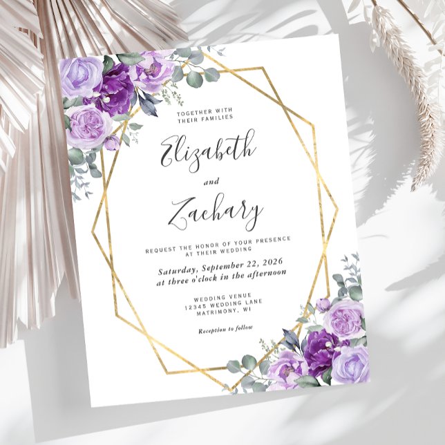 Lámina Invitación a la Boda Floral Púrpura de Marco Dorad (Subido por el creador)