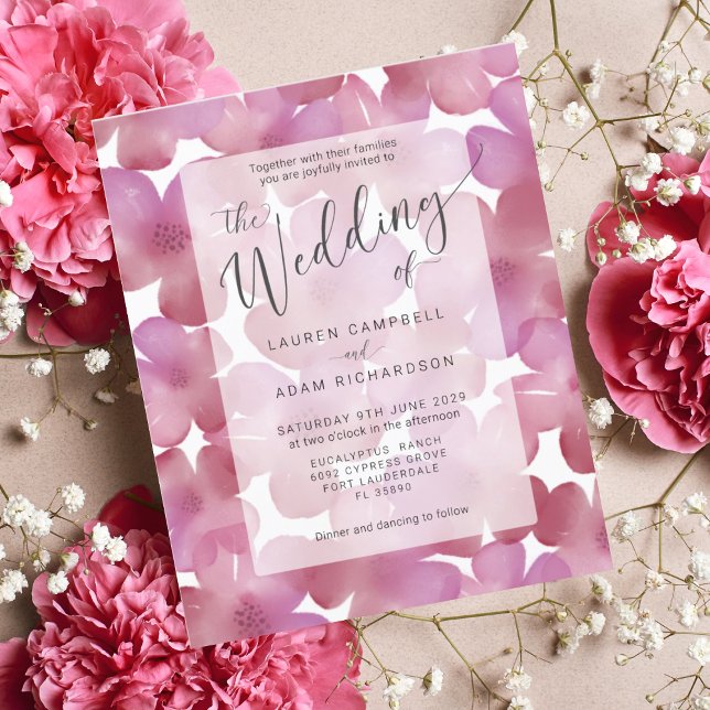 Lámina Invitación a la boda floral rosa del Boho de presu (Subido por el creador)