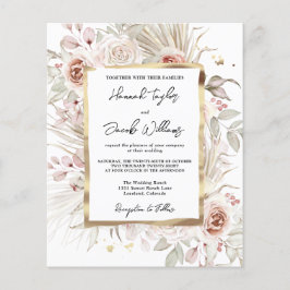 Lámina Invitación a la boda floral rústica del Boho de pr
