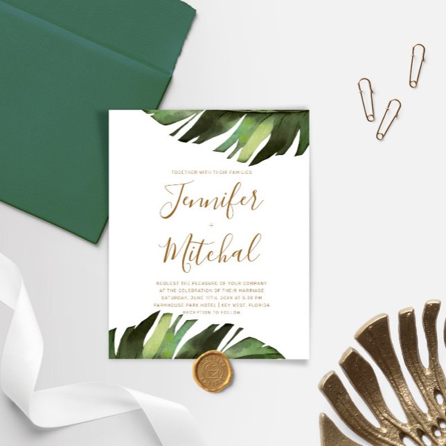 Lámina Invitación a la Boda Floral Tropical Palm de Presu (Subido por el creador)