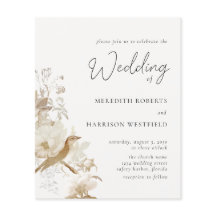 Invitación a la boda floral vintage con predominio