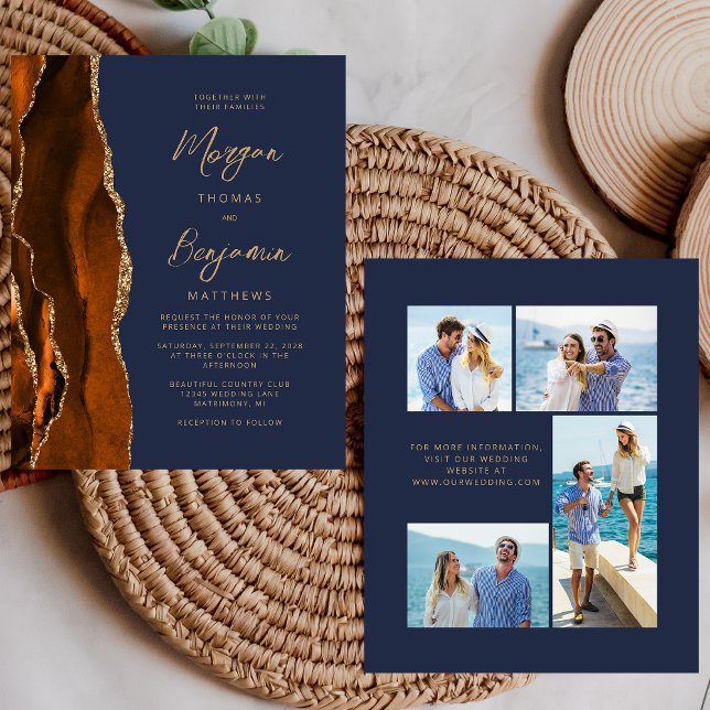 Lámina Invitación a la boda fotográfica Blue 4 Photo Wedd (Subido por el creador)