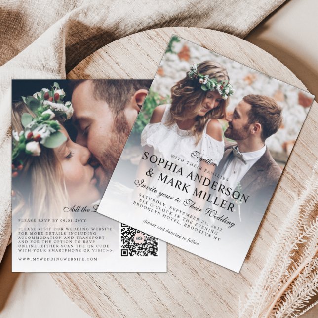 Lámina Invitación a la boda fotográfica Budget Modern Ele (Subido por el creador)