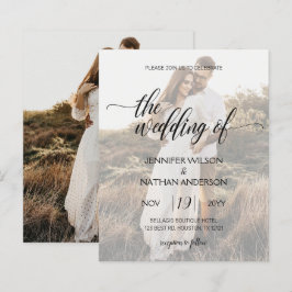 Lámina Invitación a la boda fotográfica de caligrafía mod