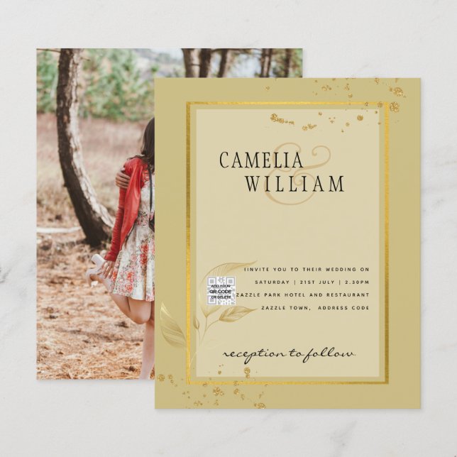 Lámina Invitación a la boda fotográfica de PRESUPUESTO Gu (Anverso / Reverso)
