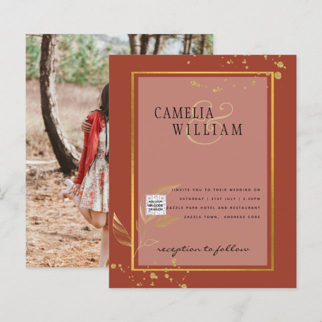 Lámina Invitación a la boda fotográfica de PRESUPUESTO Gu (Anverso / Reverso)