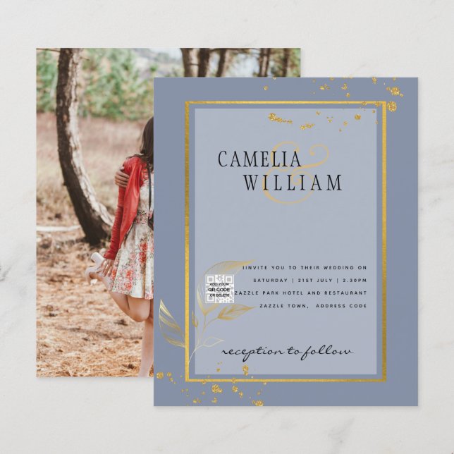 Lámina Invitación a la boda fotográfica de PRESUPUESTO Gu (Anverso / Reverso)
