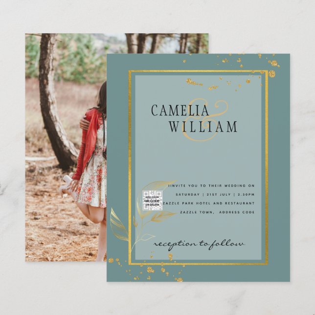 Lámina Invitación a la boda fotográfica de PRESUPUESTO Gu (Anverso / Reverso)
