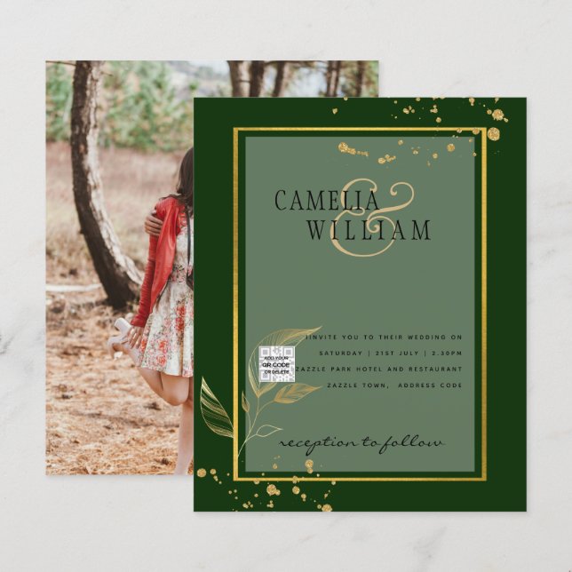 Lámina Invitación a la boda fotográfica de PRESUPUESTO Gu (Anverso / Reverso)
