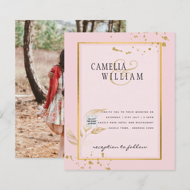 Lámina Invitación a la boda fotográfica de PRESUPUESTO Gu (Anverso / Reverso)