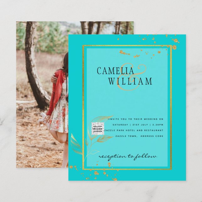 Lámina Invitación a la boda fotográfica de PRESUPUESTO Gu (Anverso / Reverso)