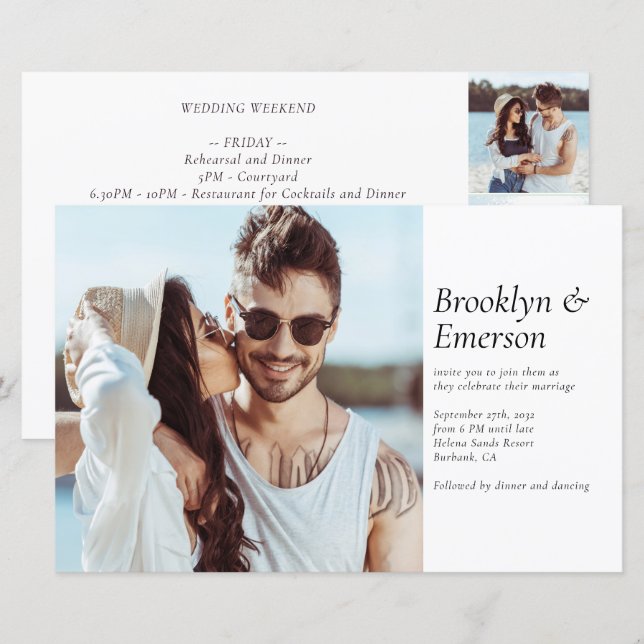 Lámina Invitación a la boda fotográfica más moderna de Bu (Anverso / Reverso)