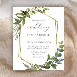 Lámina Invitación a la Boda Geo de Oro de Eucalyptus