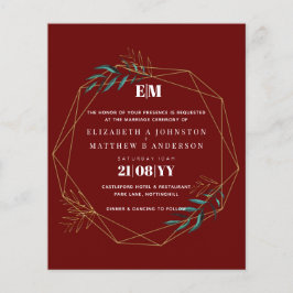 Lámina Invitación a la Boda Geométrica de Oro Rojo de Bor
