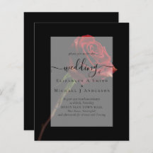 Invitación a la boda gótica de Gótico de rosas roj