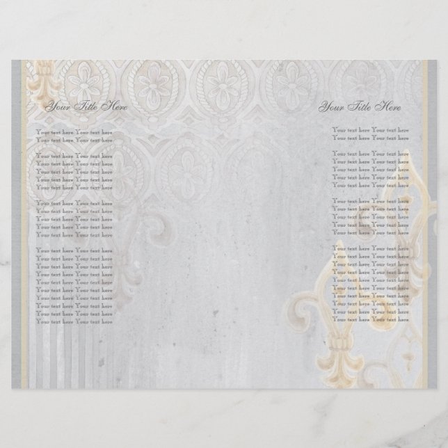 Lámina Invitación a la boda gris Fleur di Lys Damask (Anverso)