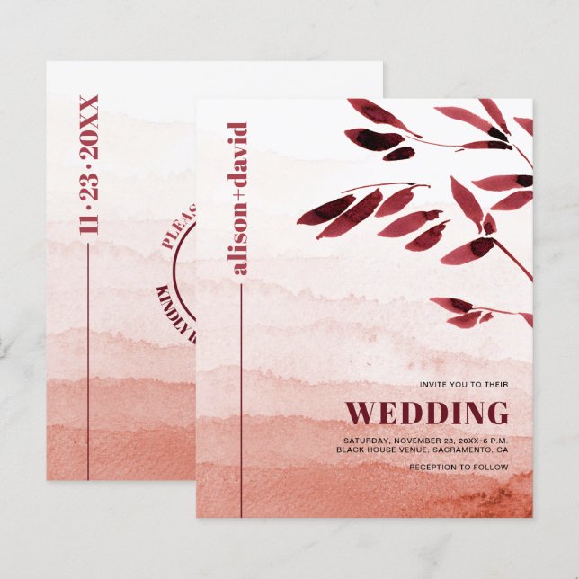 Lámina Invitación a la boda japonesa (Anverso / Reverso)