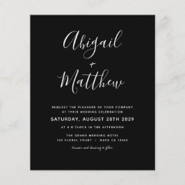 Lámina Invitación a la boda Minimalista blanca y presupue