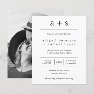 Lámina Invitación a la boda minimalista de presupuesto po