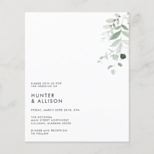 Lámina Invitación a la boda Minimalista floral
