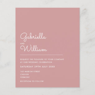 Lámina Invitación a la boda Minimalista Rosa de Dusty Pre