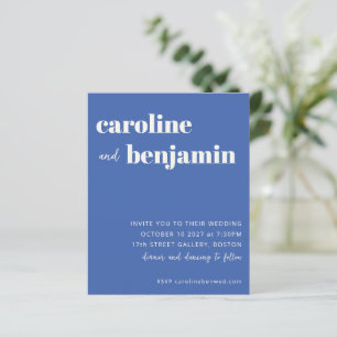 Lámina Invitación a la boda moderna azul audaz del presup