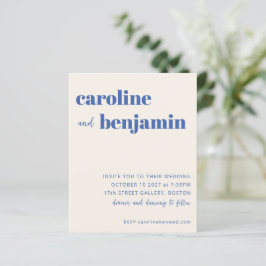 Lámina Invitación a la boda moderna azul Ecru