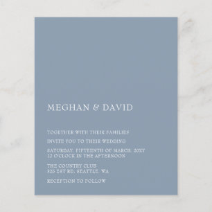 Lámina Invitación a la boda moderna azul y turbulenta