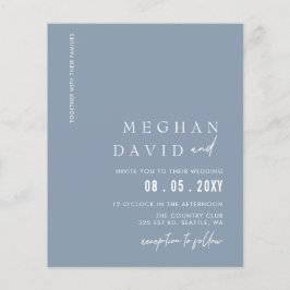 Lámina Invitación a la boda moderna azul y turbulenta