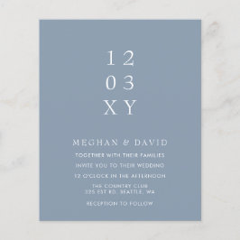 Lámina Invitación a la boda moderna azul y turbulenta