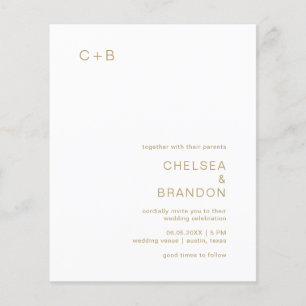 Lámina Invitación a la Boda Moderna Chelsea Gold