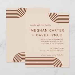 Lámina Invitación a la boda moderna con arco de Terracota