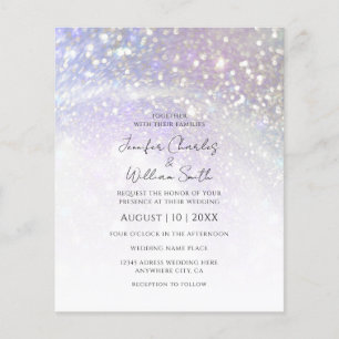 Lámina Invitación a la boda moderna con brillo púrpura de
