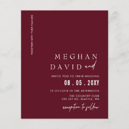 Lámina Invitación a la boda moderna de Borgoña
