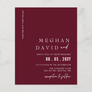 Lámina Invitación a la boda moderna de Borgoña