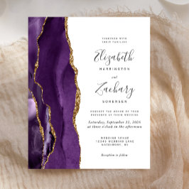 Lámina Invitación a la boda moderna de Budget Purple Gold