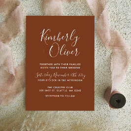 Lámina Invitación a la boda moderna de Budget Terracotta