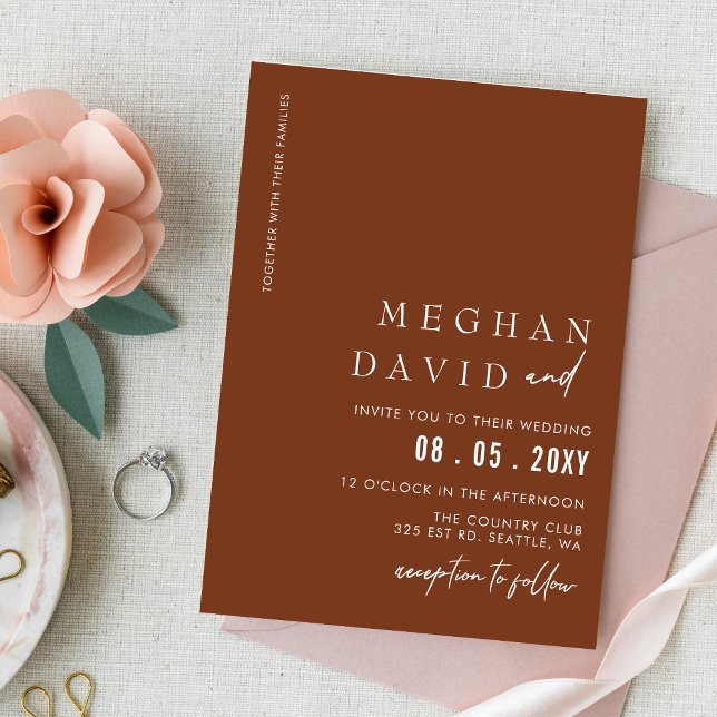 Lámina Invitación a la boda moderna de Budget Terracotta (Subido por el creador)