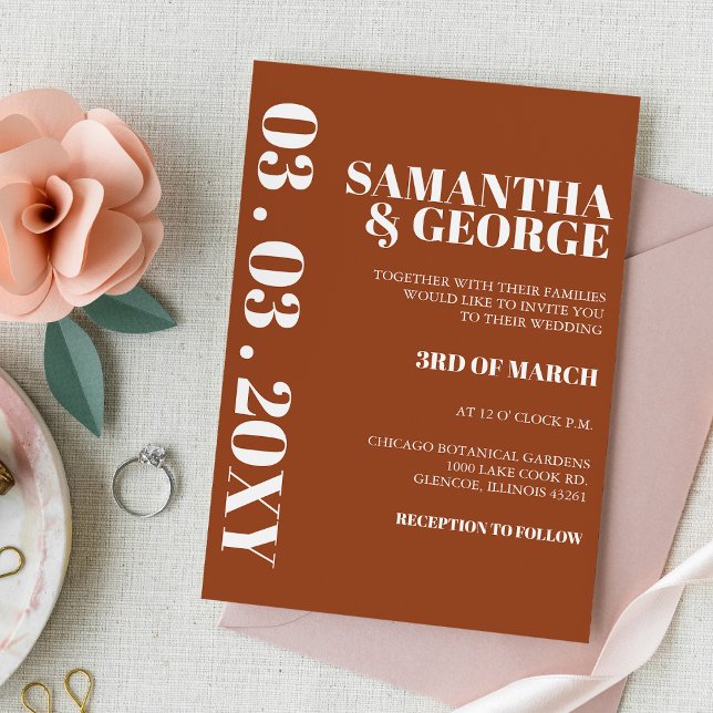 Lámina Invitación a la boda moderna de Budget Terracotta (Subido por el creador)