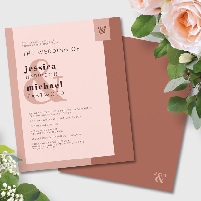 Lámina Invitación a la boda moderna de Budget Terracotta (Subido por el creador)