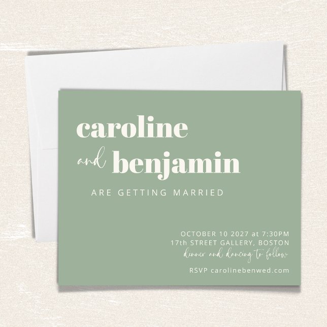 Lámina Invitación a la boda moderna de la Moda verde sabi (Subido por el creador)