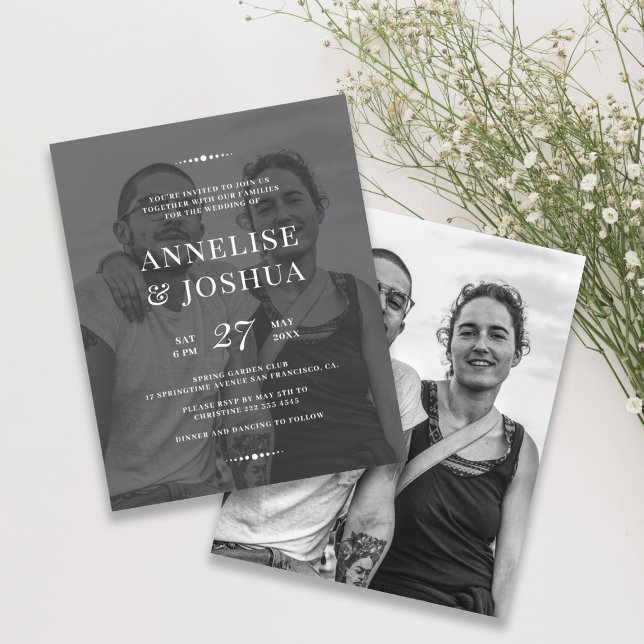 Lámina Invitación a la boda moderna en blanco y negro (Subido por el creador)
