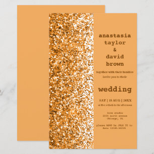 Lámina Invitación a la boda moderna Purpurina de oro de p