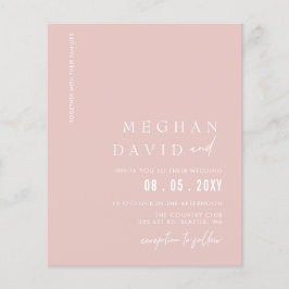 Lámina Invitación a la boda moderna Rubor de presupuesto