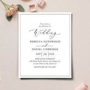 Lámina Invitación a la boda moderna simple y elegante de