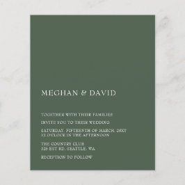 Lámina Invitación a la boda moderna verde del presupuesto