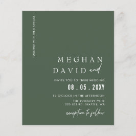 Lámina Invitación a la boda moderna verde del presupuesto