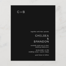 Lámina Invitación a la boda moderna y negra de Chelsea
