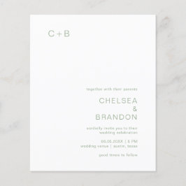 Lámina Invitación a la boda moderna y verde Chelsea Sage