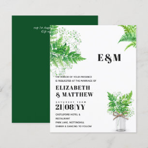 Lámina Invitación a la boda monocromática para la ecologi